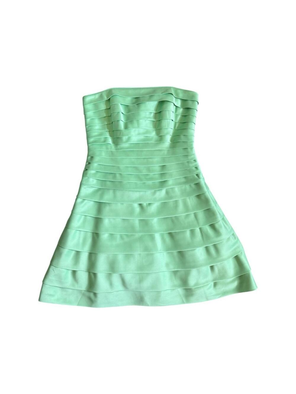 Vintage Y2K Pleated Bright Green Homecoming Dress Size 12